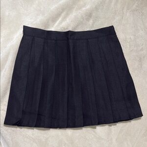 Black Mini Skater Skirt with Pleats for Work